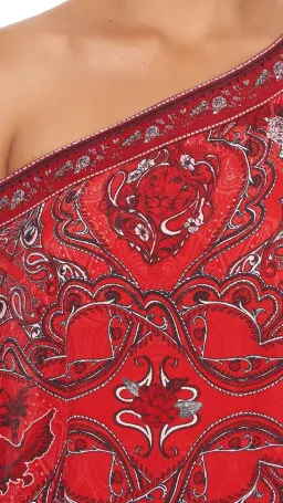 Camilla Pirate Punk One Shoulder Kaftan with Neckband XL for rent on The Volte - image 6