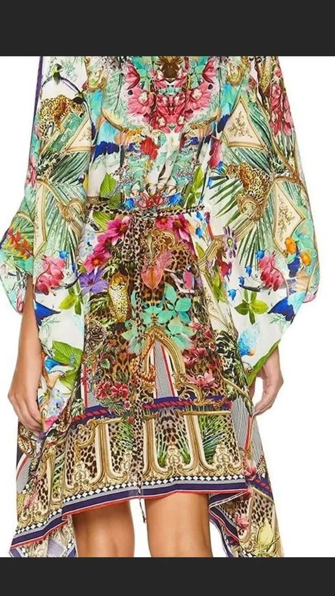 Camilla Champagne Coast Short Kaftan with Hardware One Size  for rent on The Volte - main image