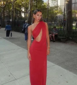 misha the solstice cupro dress red 8 for rent on The Volte - image 1