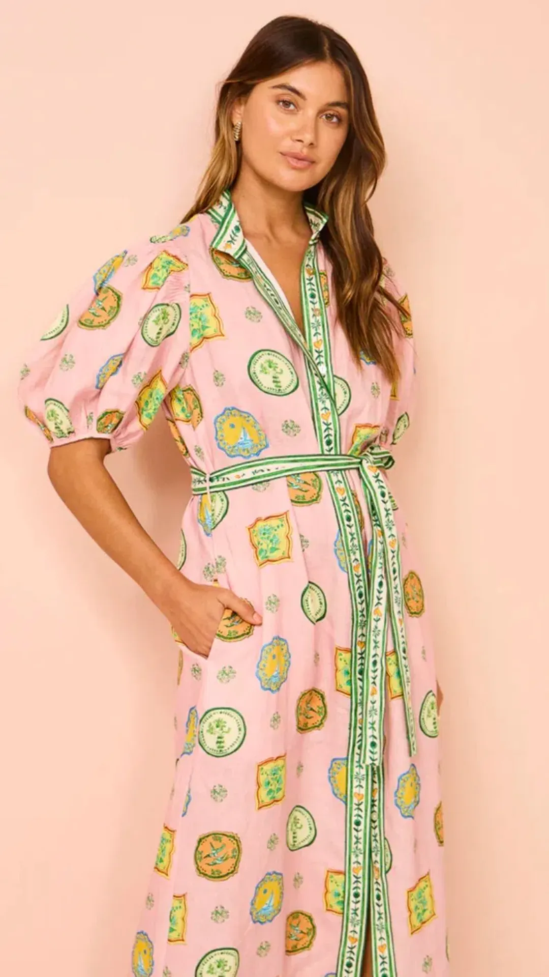 Alemais Porcelain Shirtdress in Pink s.4 for rent on The Volte - main image
