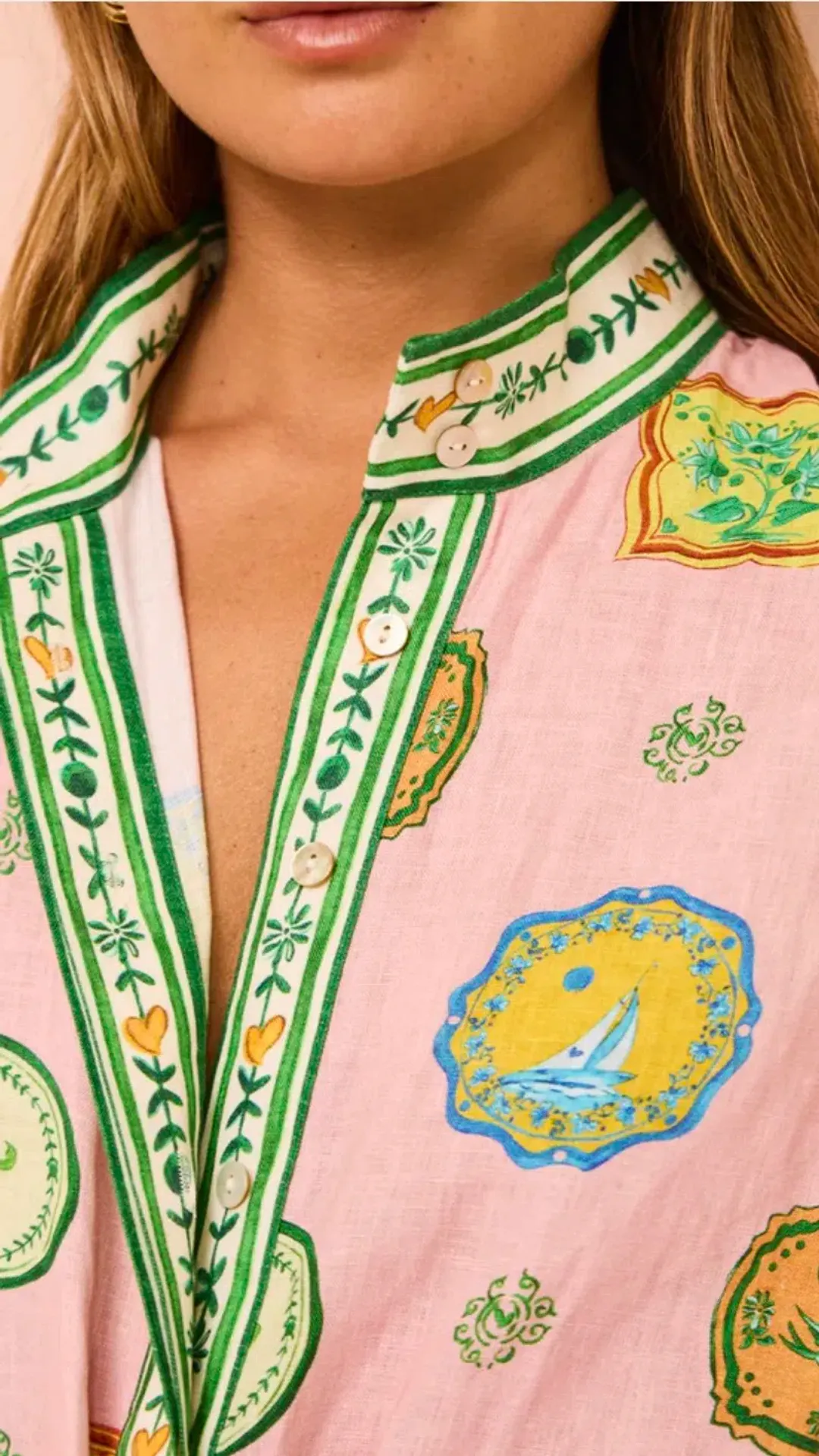 Alemais Porcelain Shirtdress in Pink s.4 for rent on The Volte - main image