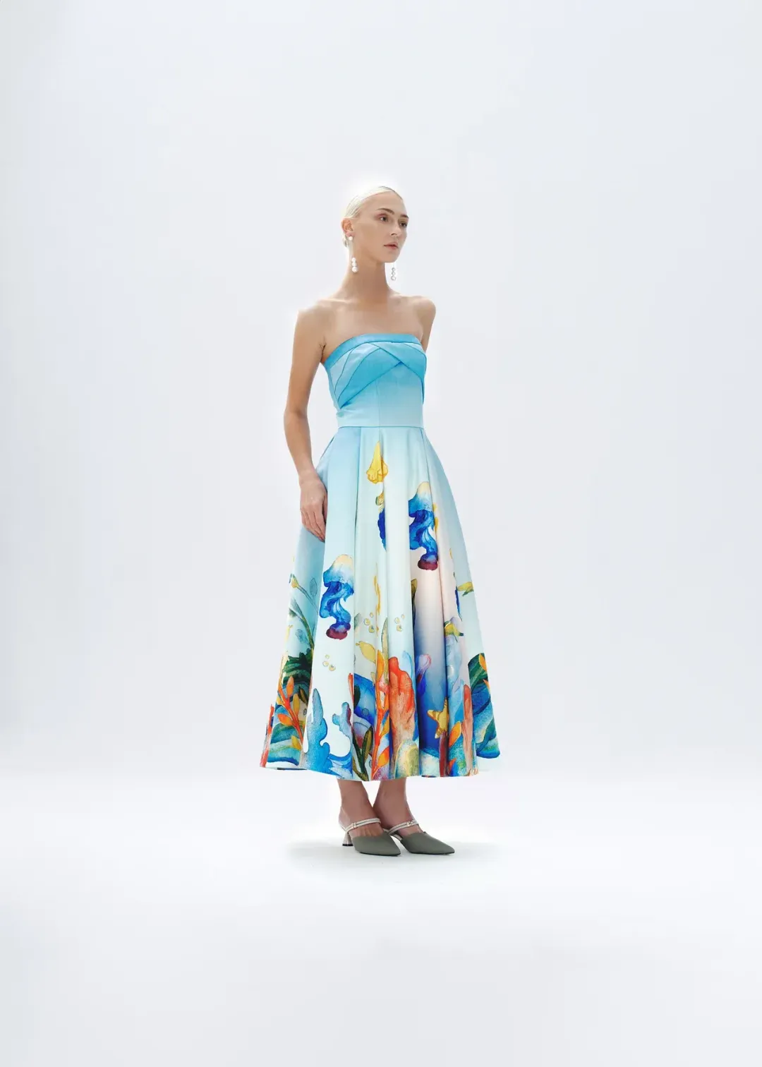 Justin Tong AQUARELLE MIDI DRESS for rent on The Volte - main image