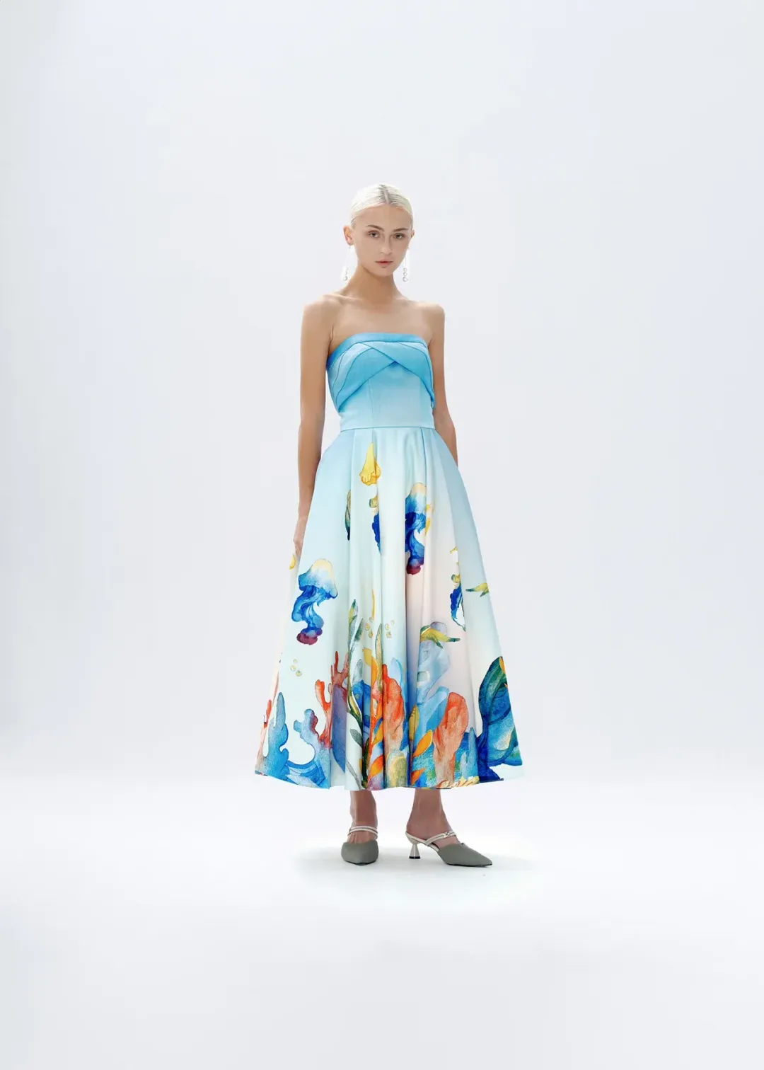 Justin Tong AQUARELLE MIDI DRESS for rent on The Volte - main image