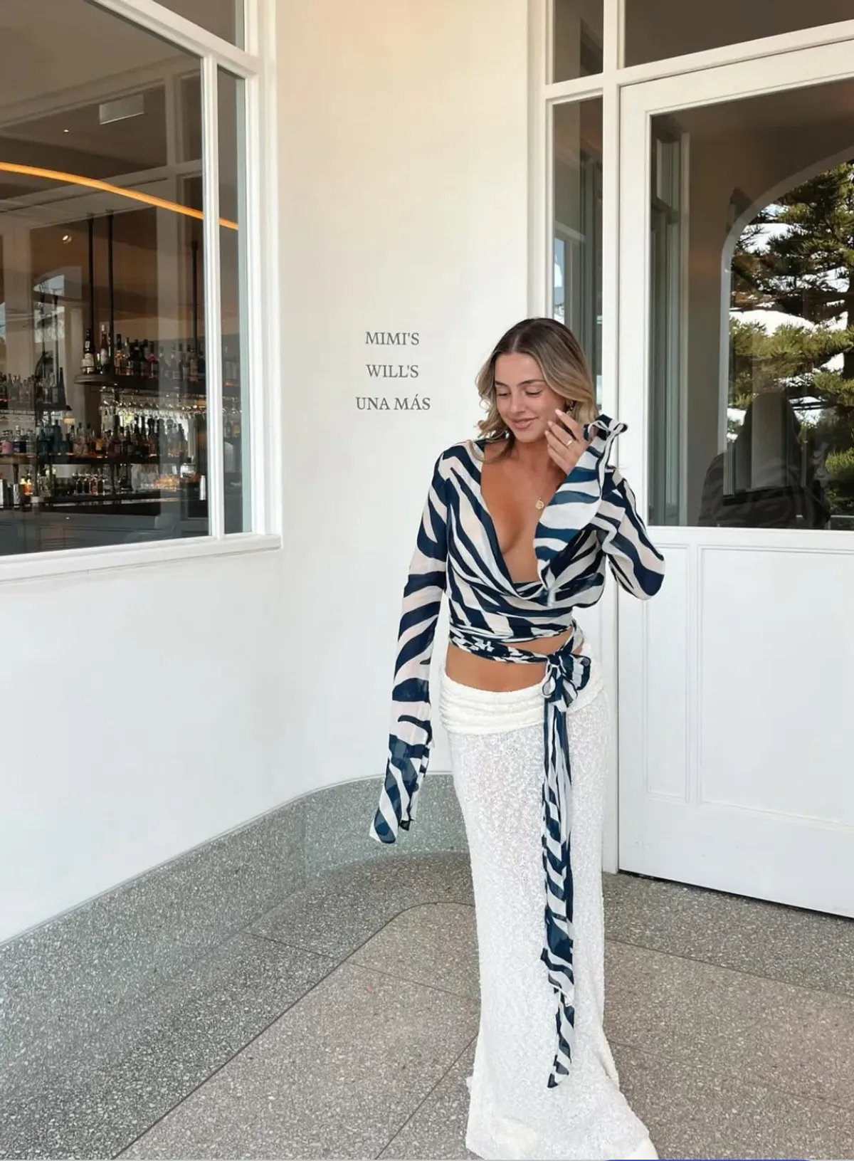 Rat and Boa Lazure Blouse XS and Meshki Petra Maxi Skirt size 8 for rent on The Volte - main image