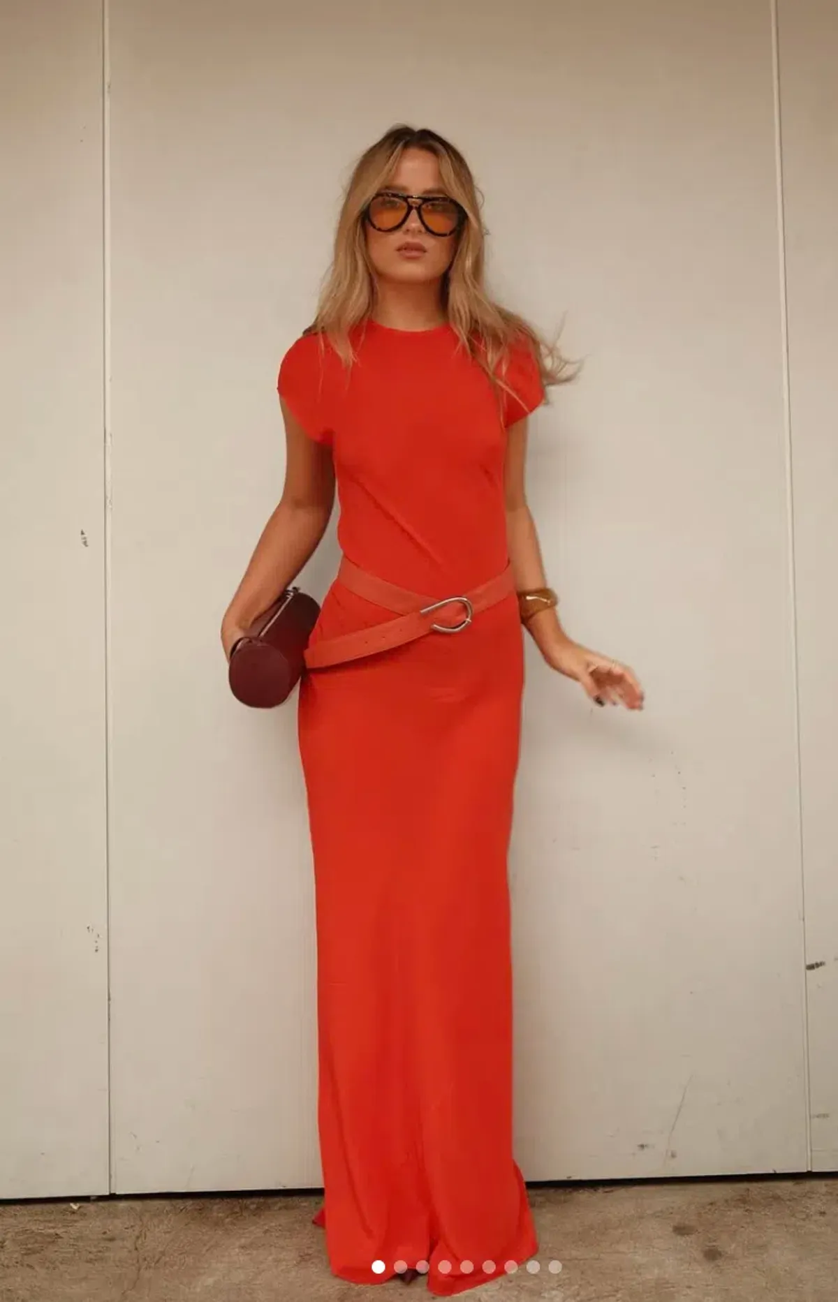 The Fresca Belted Midi Dress for rent on The Volte - main image