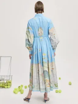 Alemais Anouk Shirtdress Size 14 Printed Cotton Long Sleeve Belted Midi for rent on The Volte - image 7