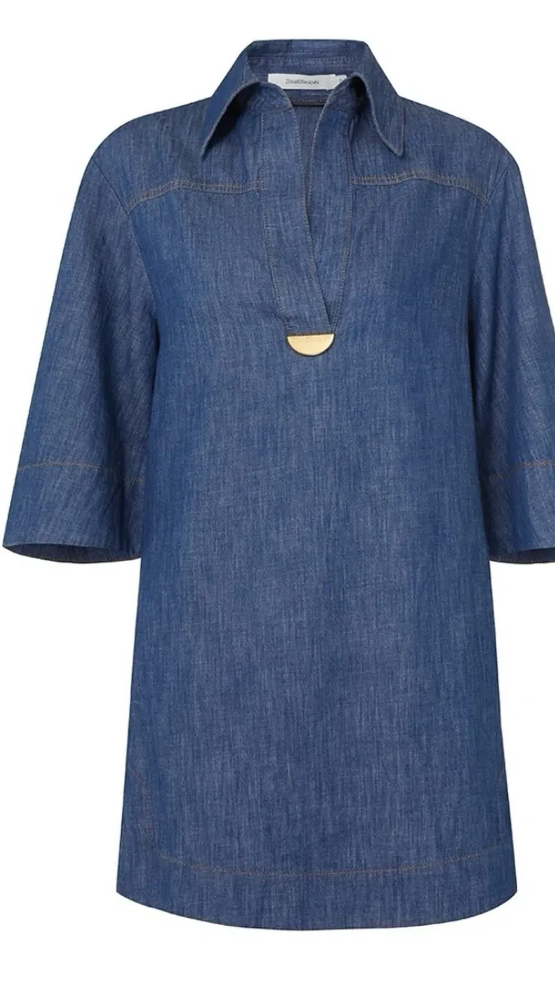 Zimmermann Illuminate Tunic Dress Denim Size 4 / AU 16 for rent on The Volte - main image