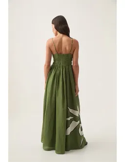 Aje Planetary Maxi Dress in Abstract Fern Size AU 6 for rent on The Volte - image 3