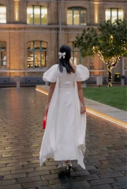 Aje Arista Tulip Puff Sleeve White Midi Size 6 for rent on The Volte - image 5