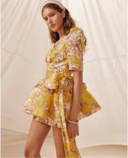 Zimmermann High Tide Peplum Mini Dress Size 0 (AU 6–8) for rent on The Volte - image 1