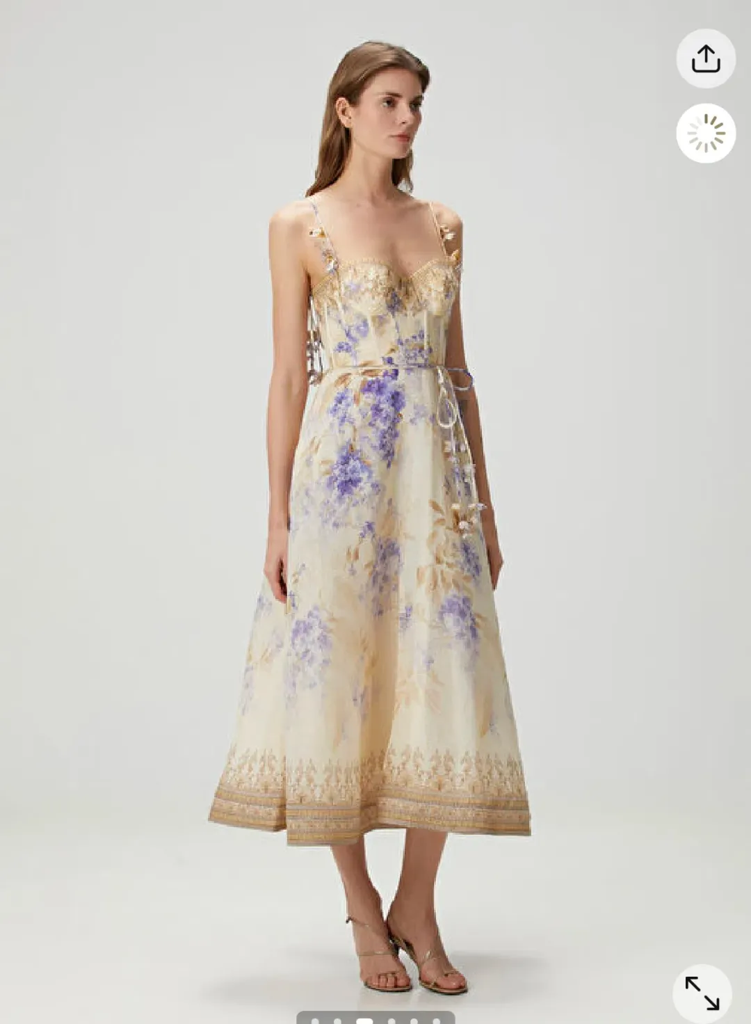 Zimmermann Dawning Corset Picnic Midi Size 0 for rent on The Volte - main image