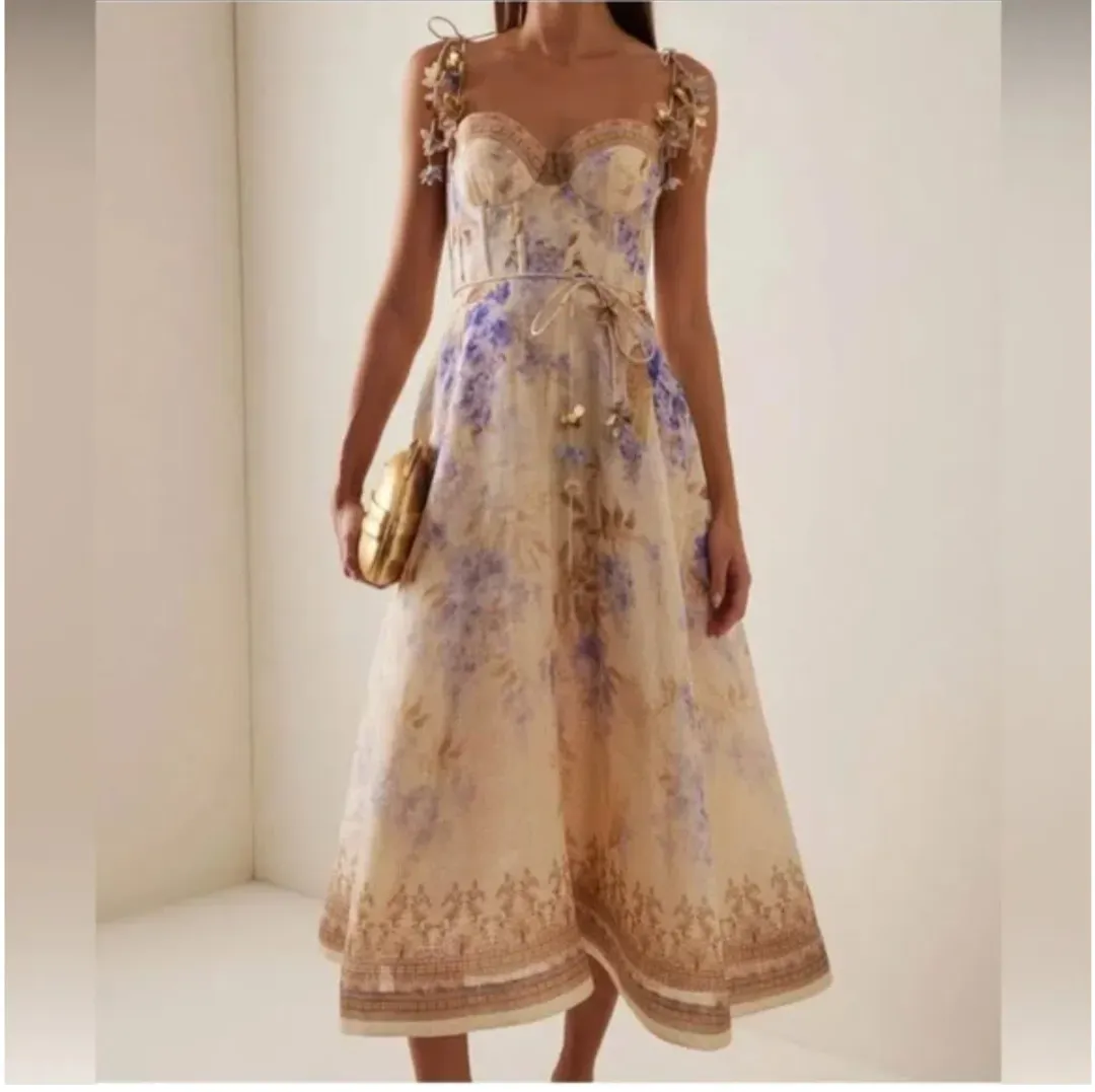 Zimmermann Dawning Corset Picnic Midi Size 0 for rent on The Volte - main image