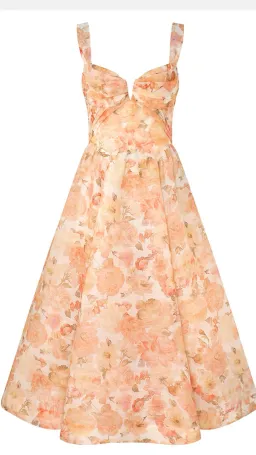 Zimmermann Rebellion Drape Midi Dress in Golden Bloom for rent on The Volte - image 1