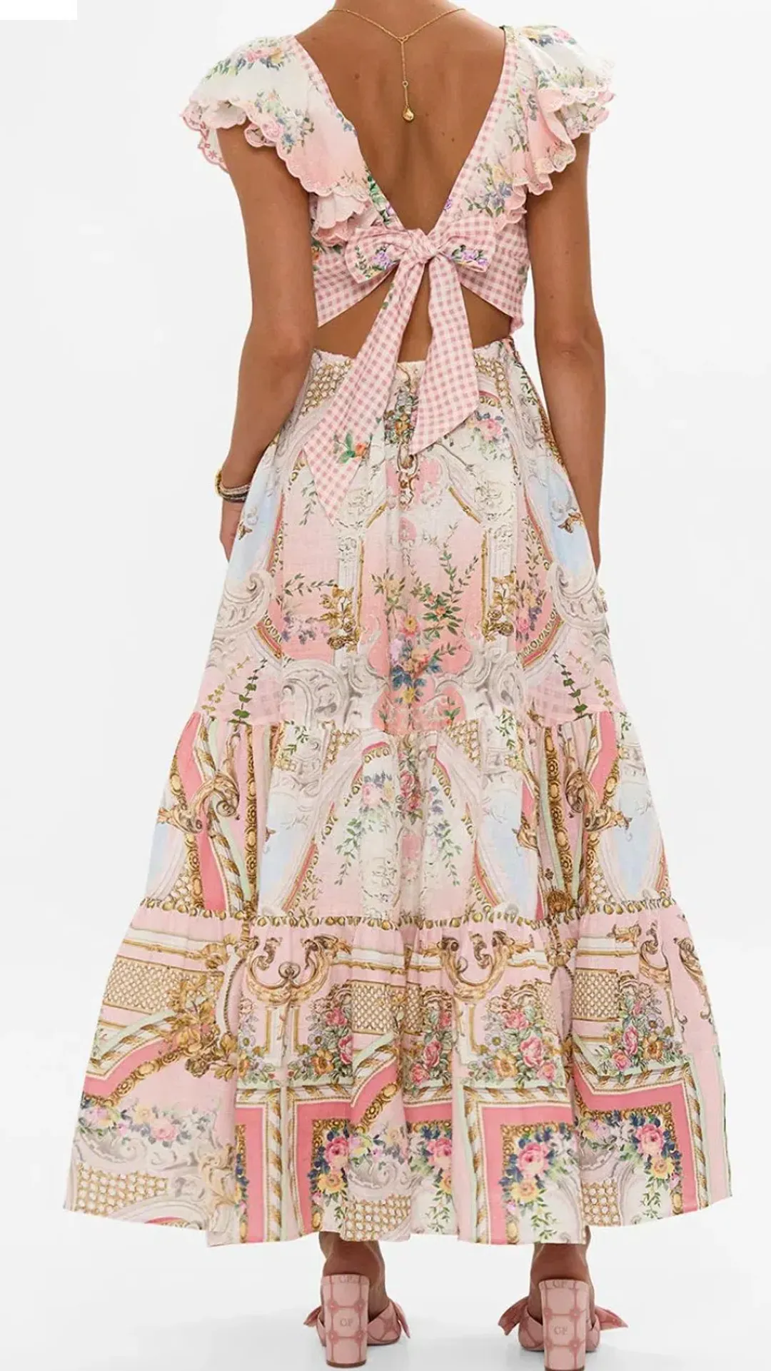 Camilla Lisbon Lullaby Tiered Dress with Neck Frill s.S for rent on The Volte - main image