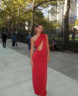 Misha Solstice Cupro Dress size L / 12 Cherry Red for rent on The Volte - image 2