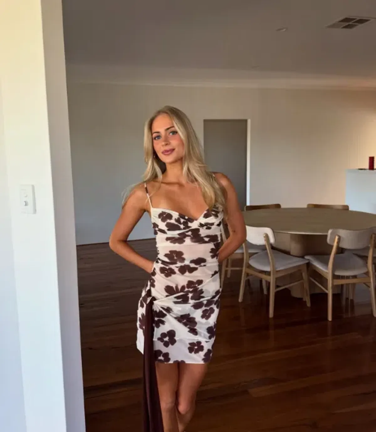 Benni Piper Twist Dress In Coco Blossom Size 8 / Small for rent on The Volte - main image