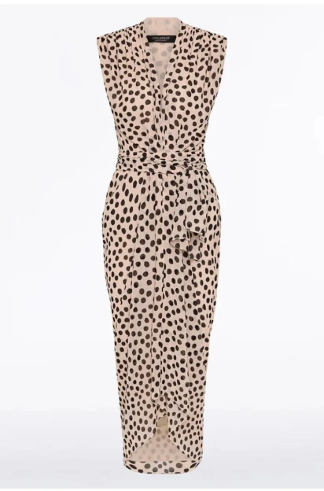Carla Zampatti - Rosa Spot Georgette Sleeveless Waterfall Dress - size 12 for rent on The Volte - main image