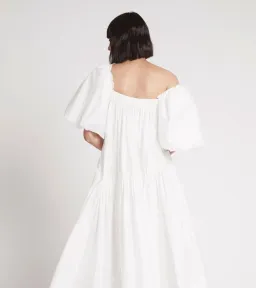 AJE Severine Smock Midi Dress in Ivory Size 8 for rent on The Volte - image 5