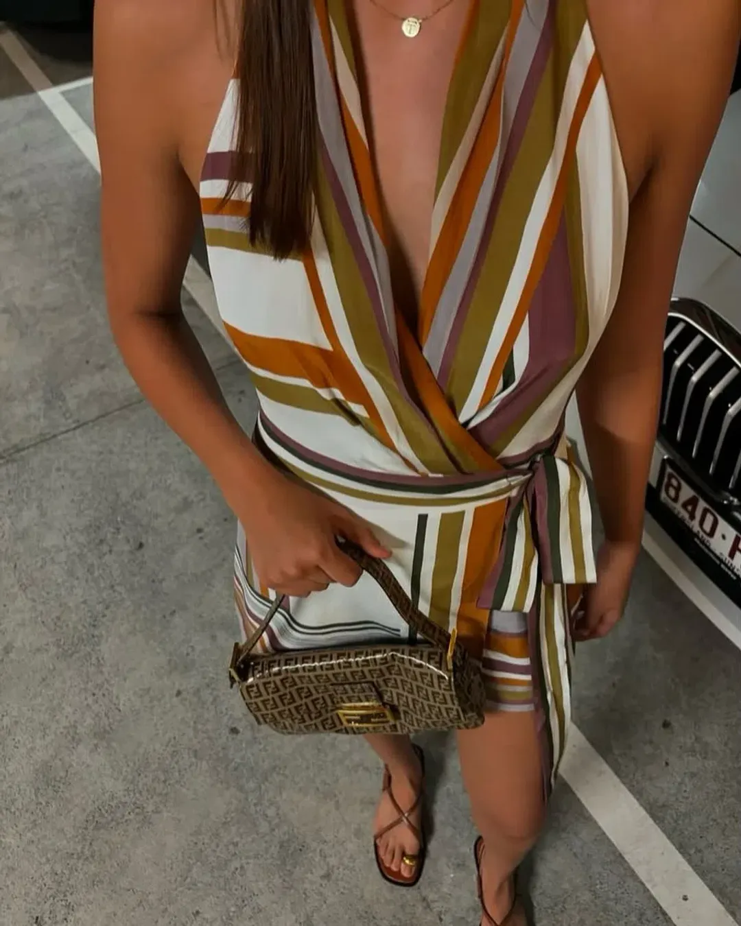 Sir The Label Caprera Wrap Halter Mini Dress Size 2 for rent on The Volte - main image