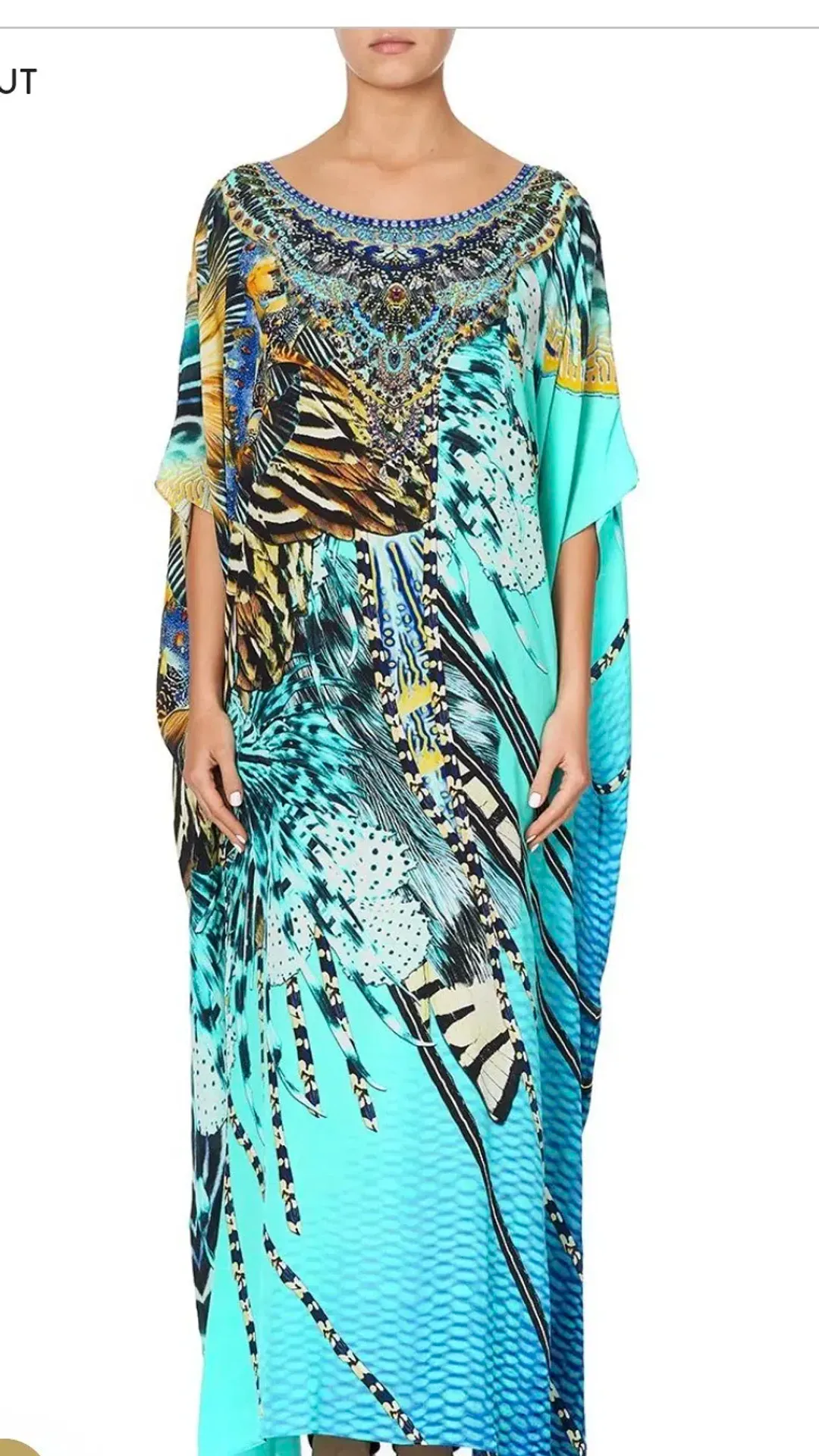 Camilla Marine Queen Round Neck Kaftan O/S for rent on The Volte - main image