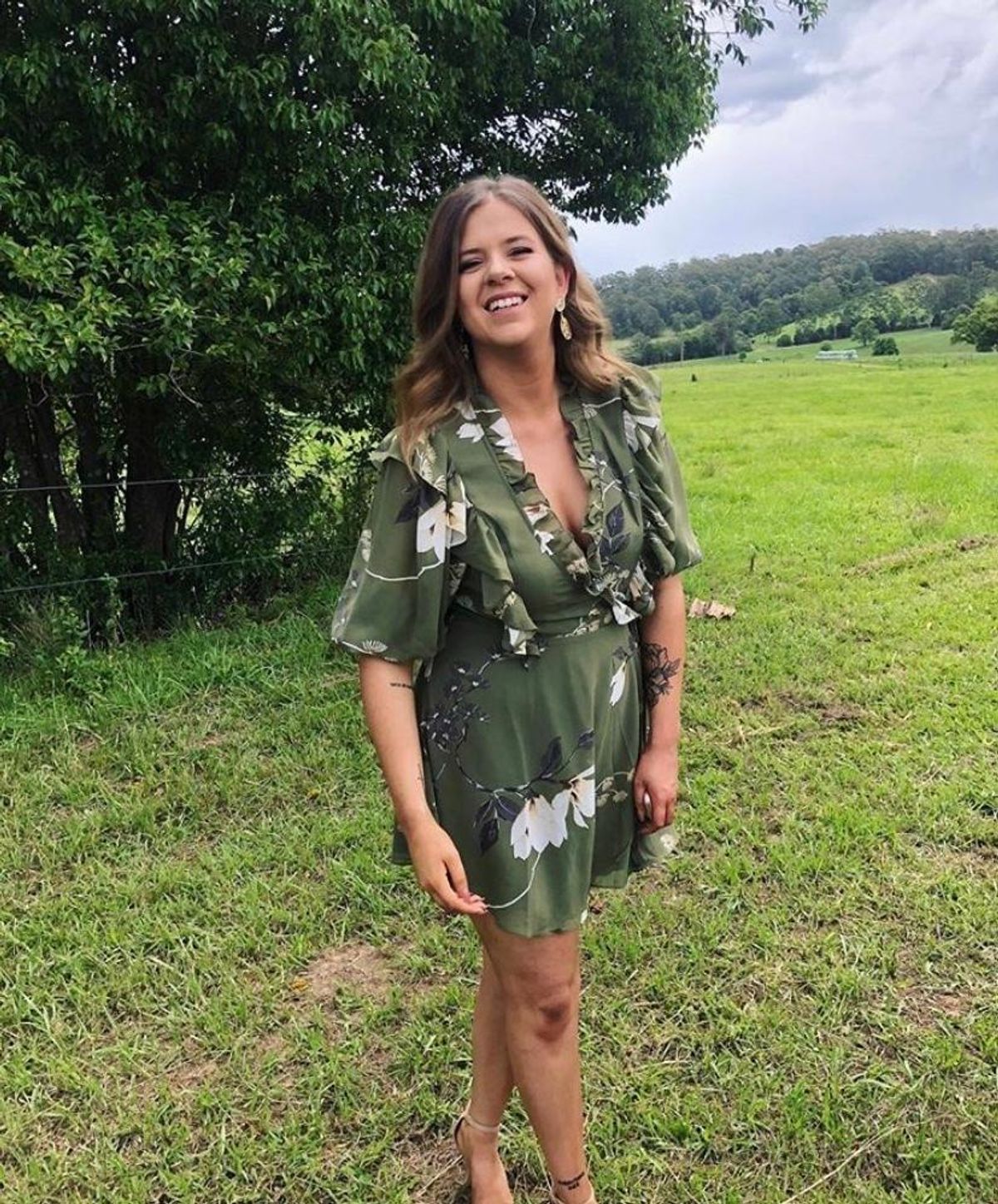 Shona Joy - Harper Puff Sleeve Mini Dress (Moss) size 12 for rent on The Volte - main image