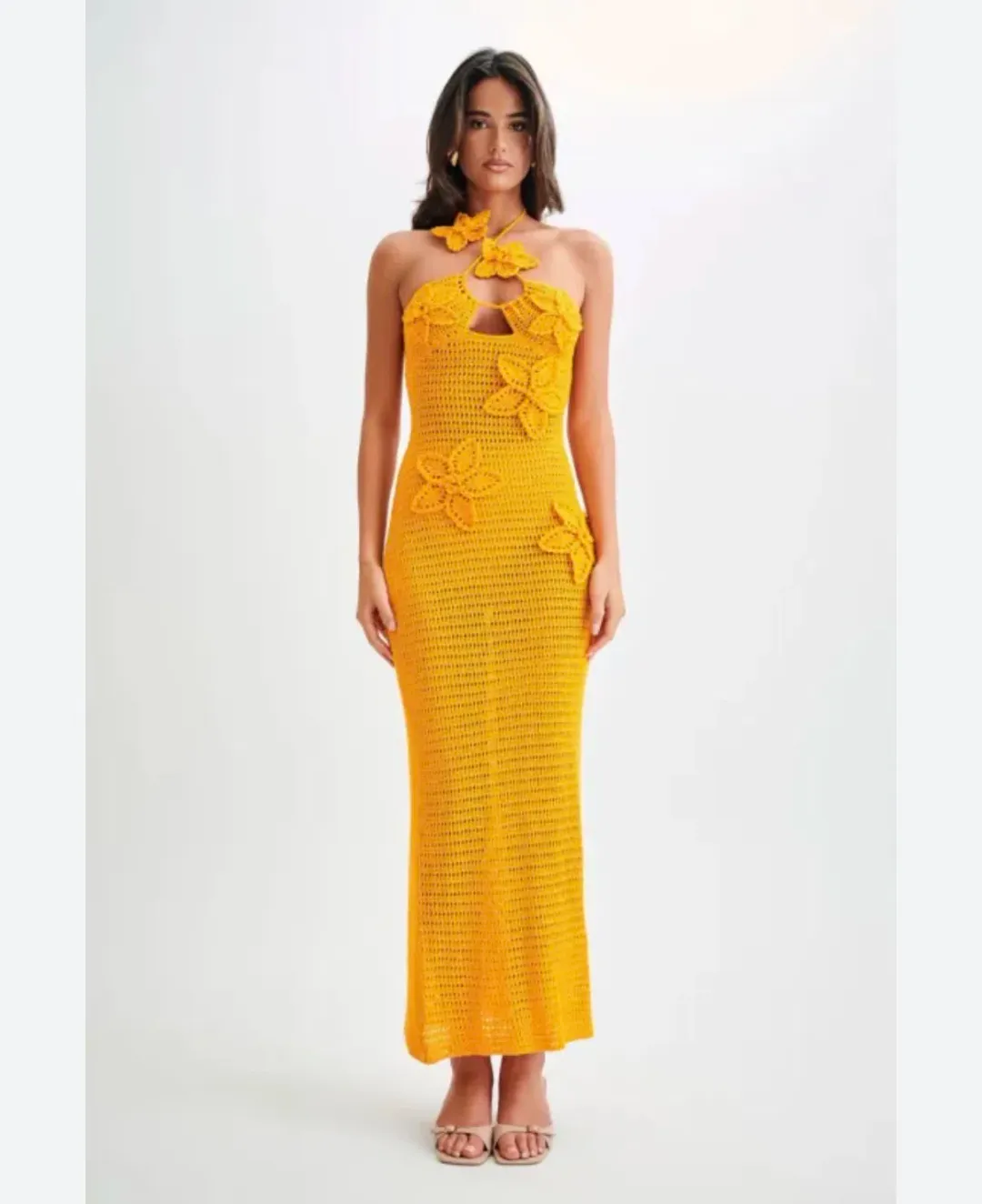 Meshki Island Dress orange Xs or 6  for rent on The Volte - main image