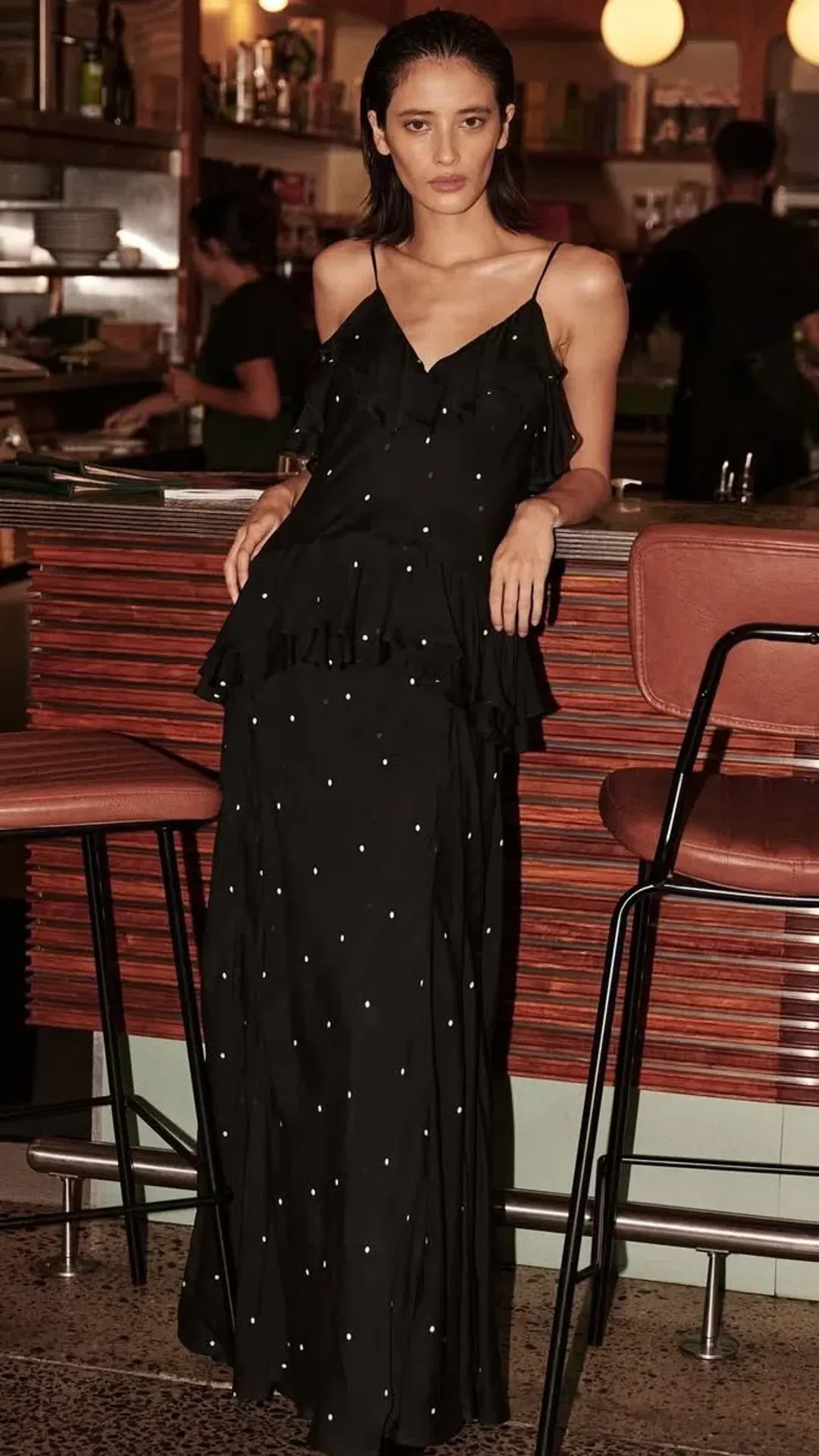 Dissh Melrose Dress s.10 Black Spot Maxi for rent on The Volte - main image