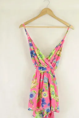 MINKPINK Floral Pink Jumpsuit Size 8 | Mini Length Satin Feel Cocktail & Formal Wear for rent on The Volte - image 1