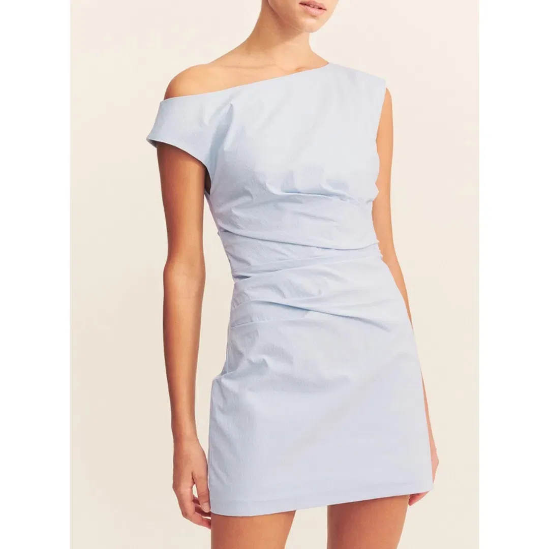 Shona Joy Campbell Off Shoulder Mini Dress - Cornflower Blue - Size 6 for rent on The Volte - main image