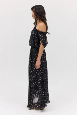 Bianca Spender Polka Dot Silk Emerge Dress Black Size 6 for rent on The Volte - image 6