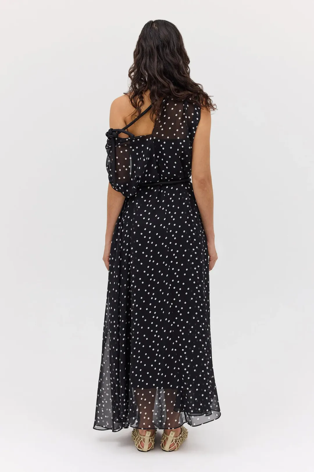 Bianca Spender Polka Dot Silk Emerge Dress Black Size 6 for rent on The Volte - main image