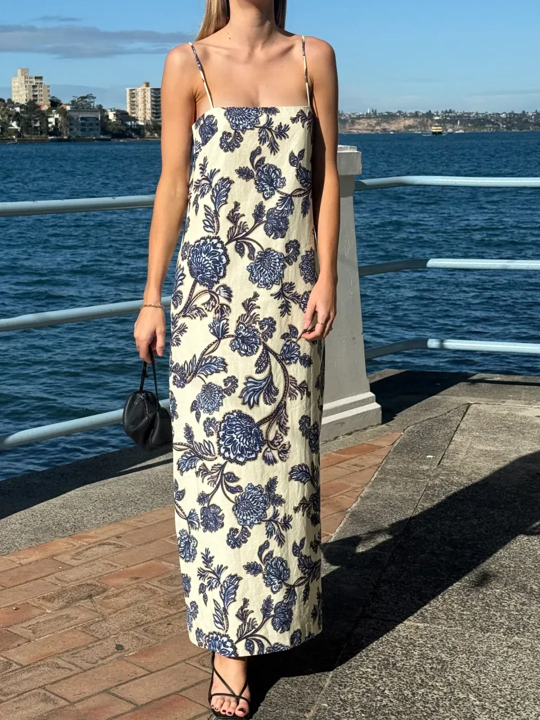 By Nicola Layla Maxi Dress size 12 Blue Paisley for rent on The Volte - main image