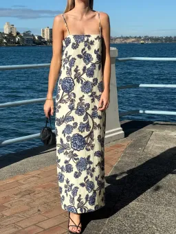 By Nicola Layla Maxi Dress size 12 Blue Paisley for rent on The Volte - image 4