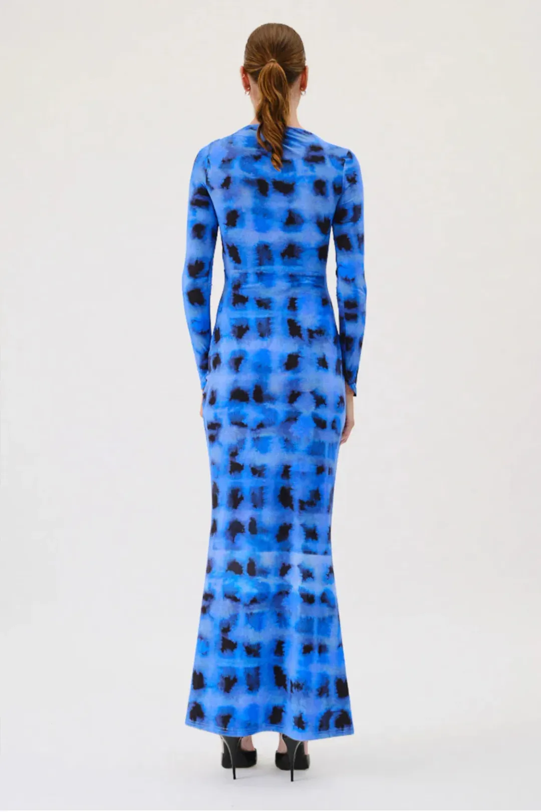 Suboo SHIBORI LONG SLEEVE ROUCHED MAXI DRESS - size S for rent on The Volte - main image