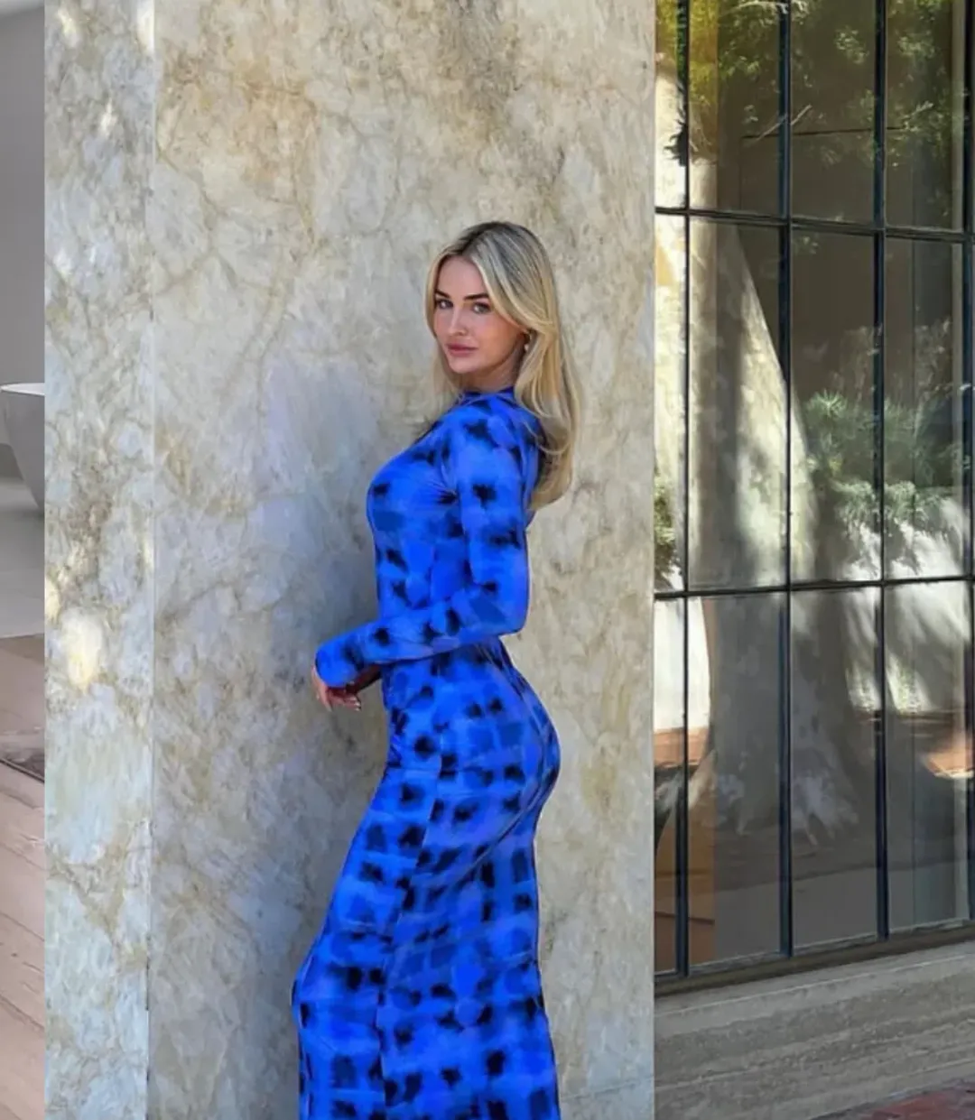 Suboo SHIBORI LONG SLEEVE ROUCHED MAXI DRESS - size S for rent on The Volte - main image