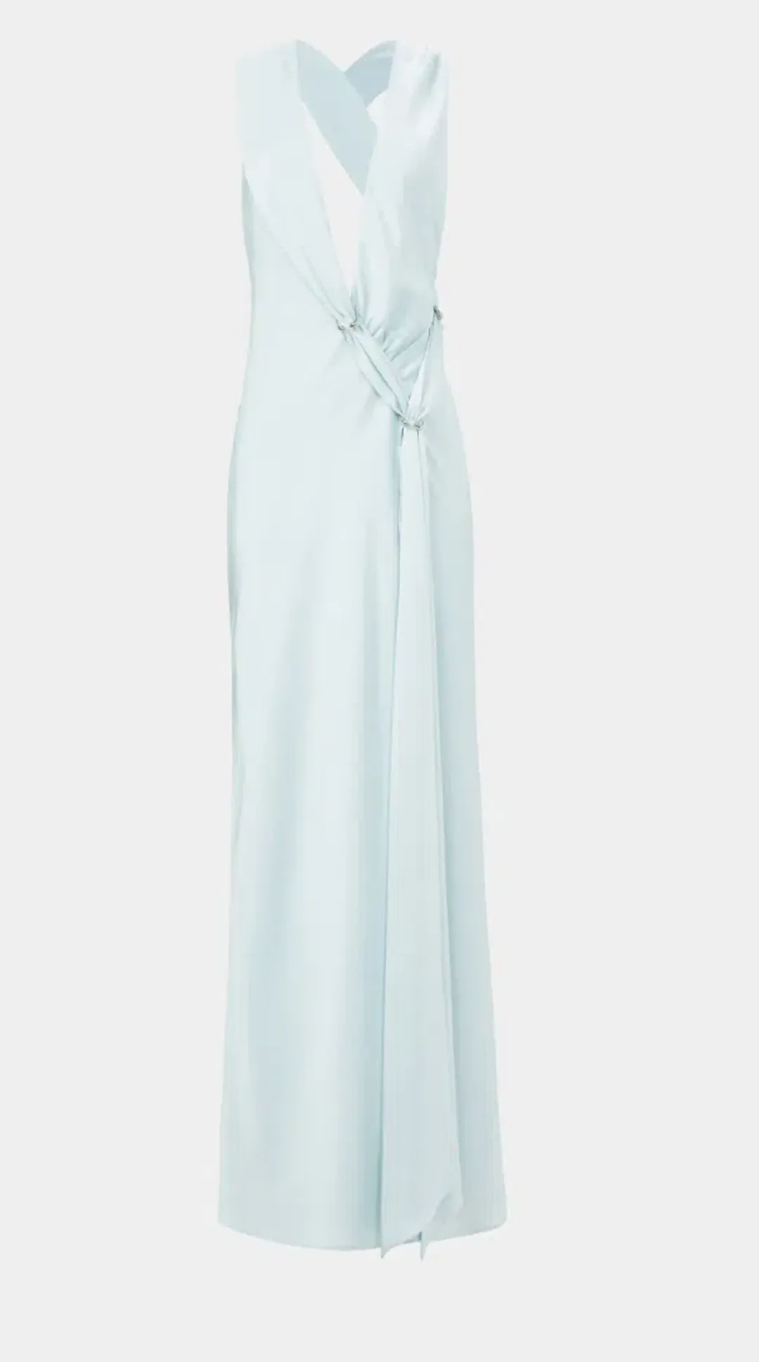 Misha Collection "The Harlow" Satin Dress - Ice Blue - Maxi Open Back Size Small S 8 (6 - 10) for rent on The Volte - main image