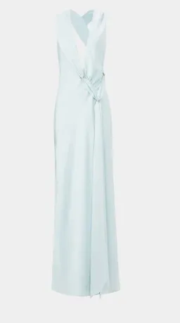 Misha Collection "The Harlow" Satin Dress - Ice Blue - Maxi Open Back Size Small S 8 (6 - 10) for rent on The Volte - image 8