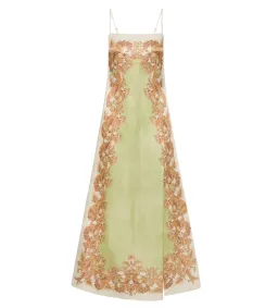 Antipodean Torrent Side Slit Slip Midi Dress Multi Print Size 12 for rent on The Volte - image 4