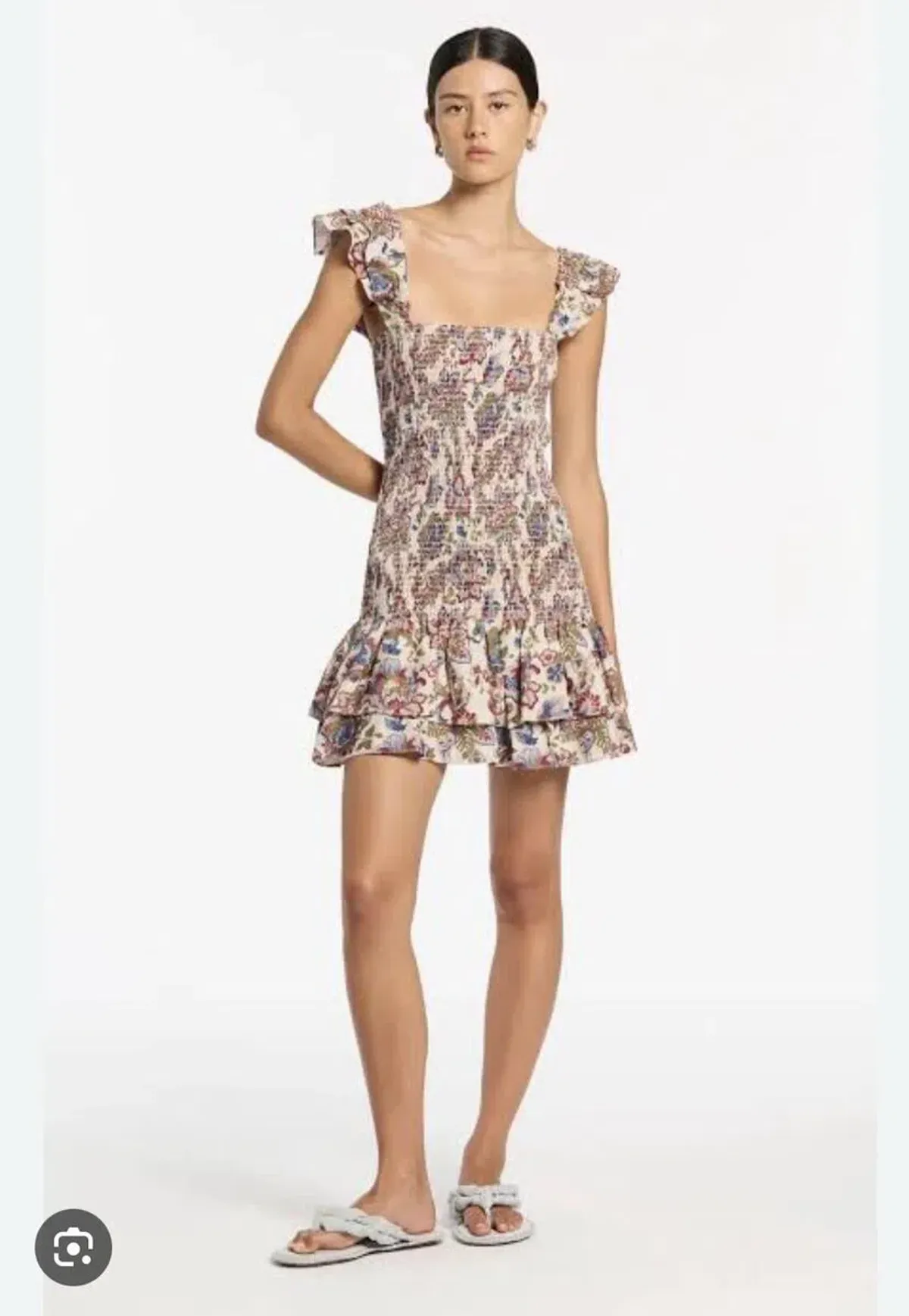 Sir The Label Bettina Shirred Mini Dress Wiltshire Floral Size 2 / AU 10 for rent on The Volte - main image