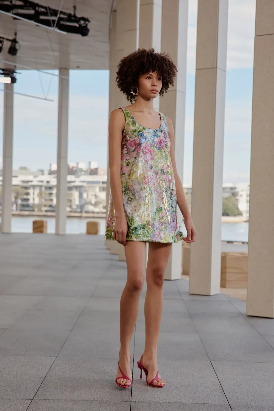 Aje Dahlia Mini Dress in Lavandula Sequin Multi Size 10 for rent on The Volte - main image