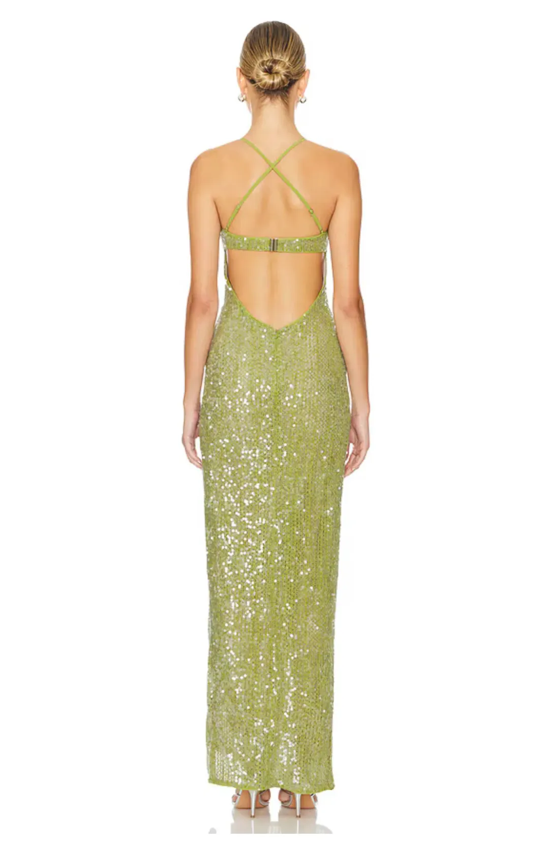 Brihante Sequin Maxi Dress in Island Green Camila Coelho for rent on The Volte - main image