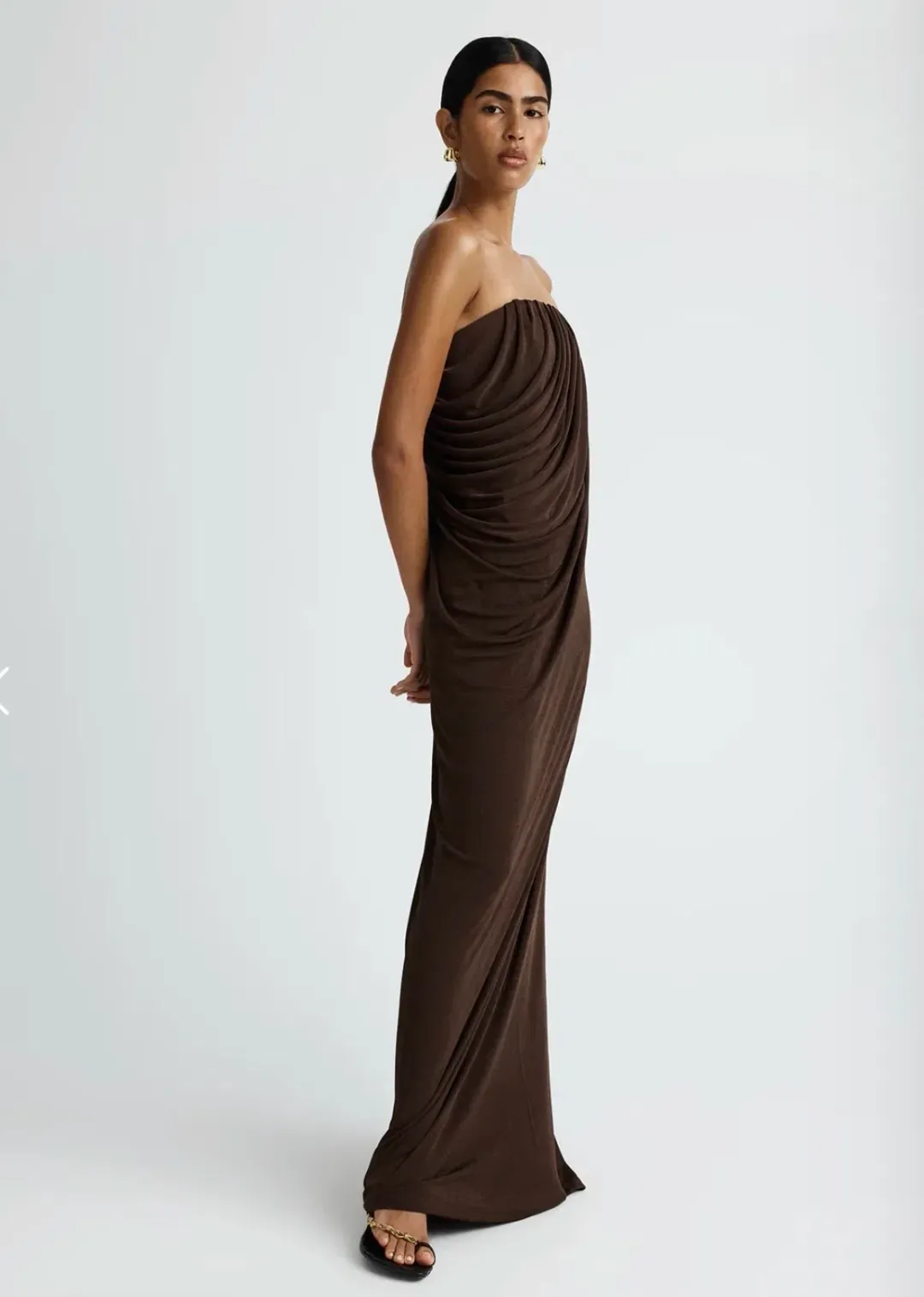 Anna Quan Zella Dress Espresso AU Size 8 for rent on The Volte - main image