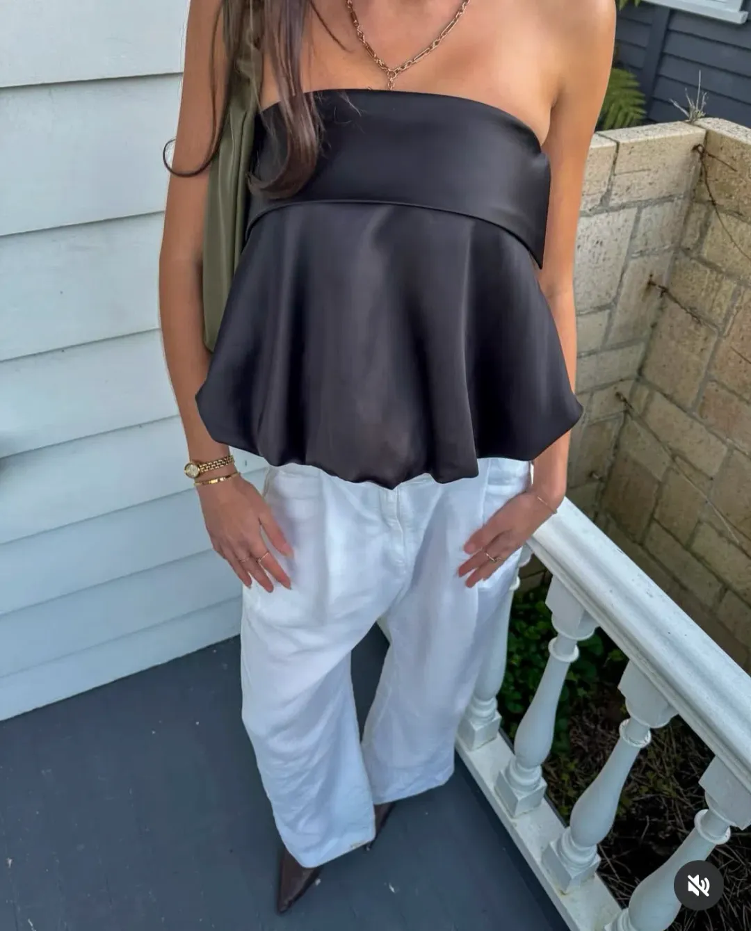 HARRIS TAPPER Eliza Top Black Size 8 AU for rent on The Volte - main image