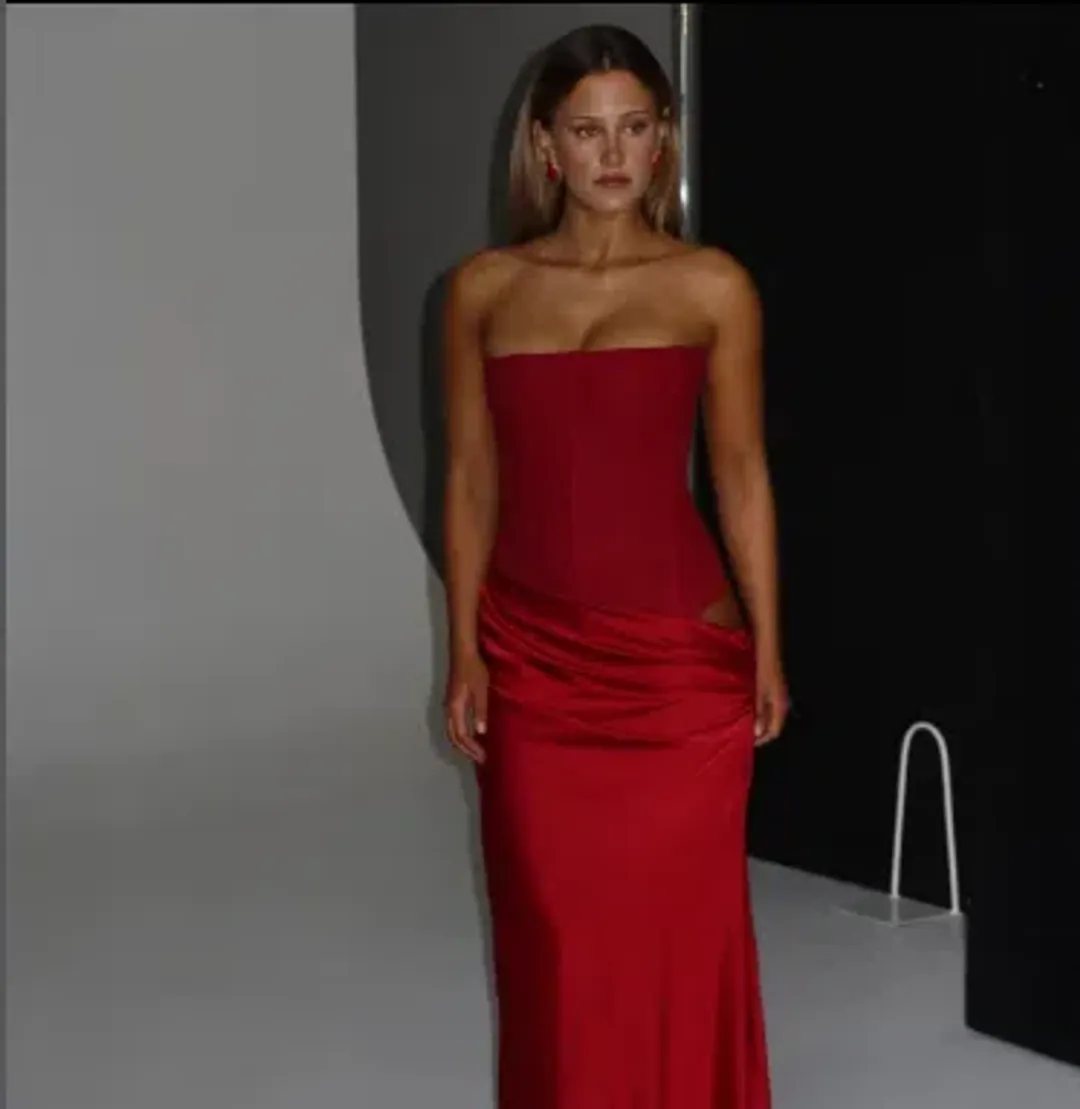 HNTR The Label Huxley Gown in Wine 10 for rent on The Volte - main image