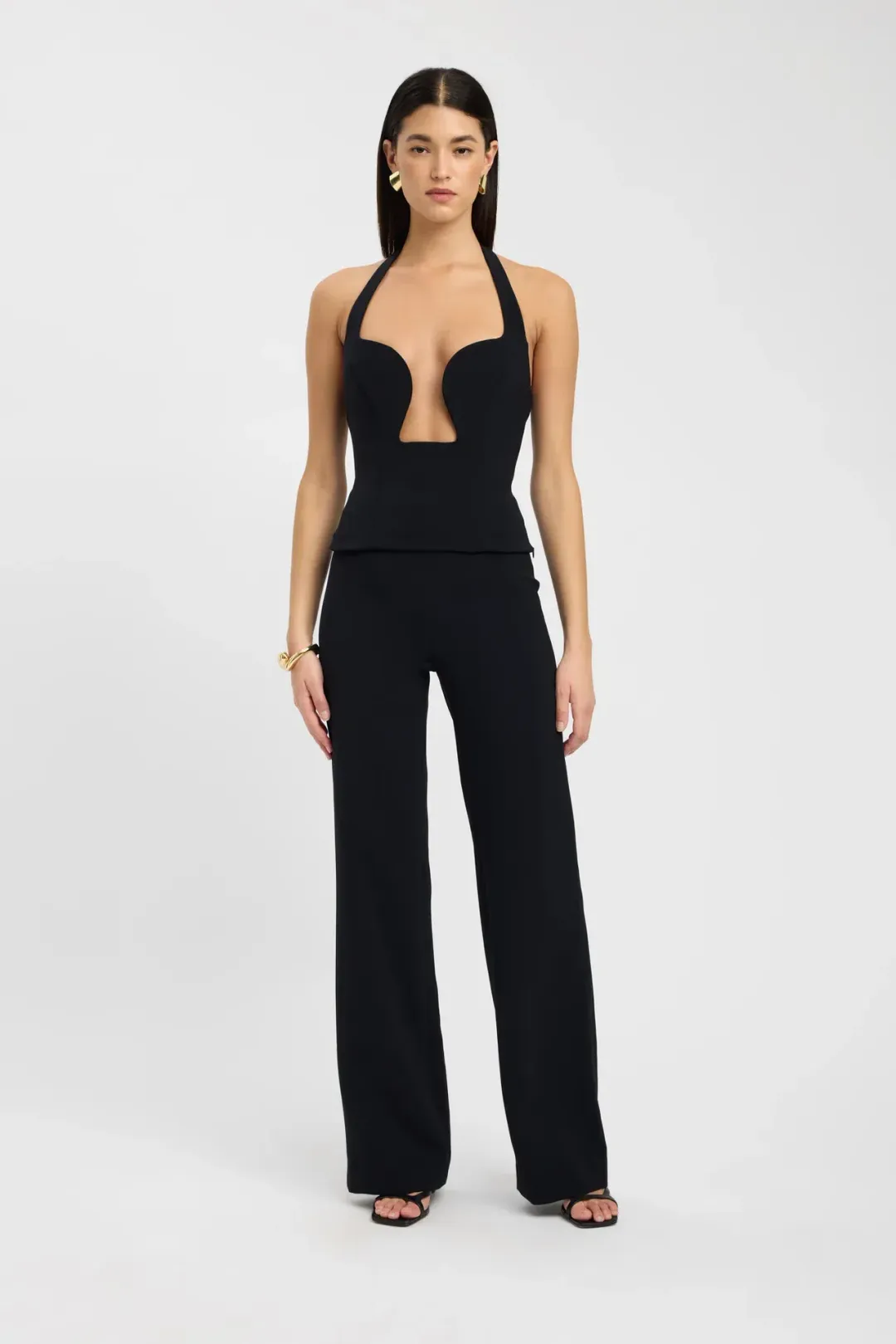 Kookai Alto Low Cut Top in black size 8 for rent on The Volte - main image
