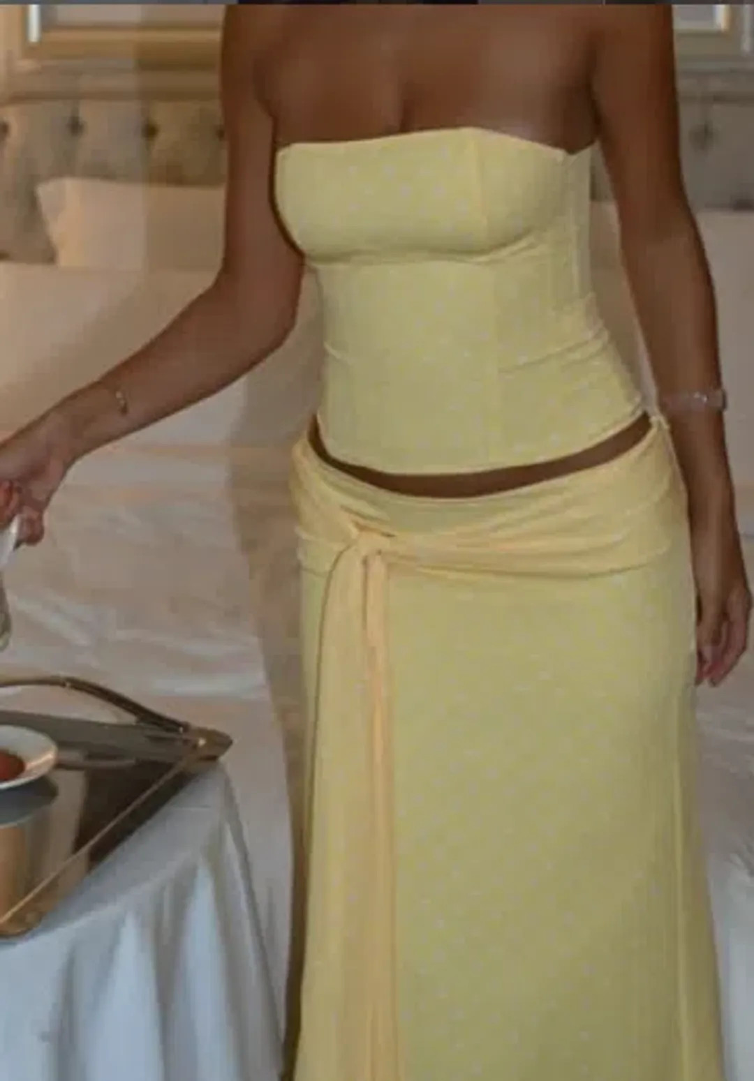 Dear Frankie Charlotte Maxi Skirt & Corset Sorbet 6 for rent on The Volte - main image