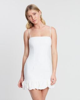Bec and Bridge Natural Mini Dress in Chalk size 8 for rent on The Volte - image 3