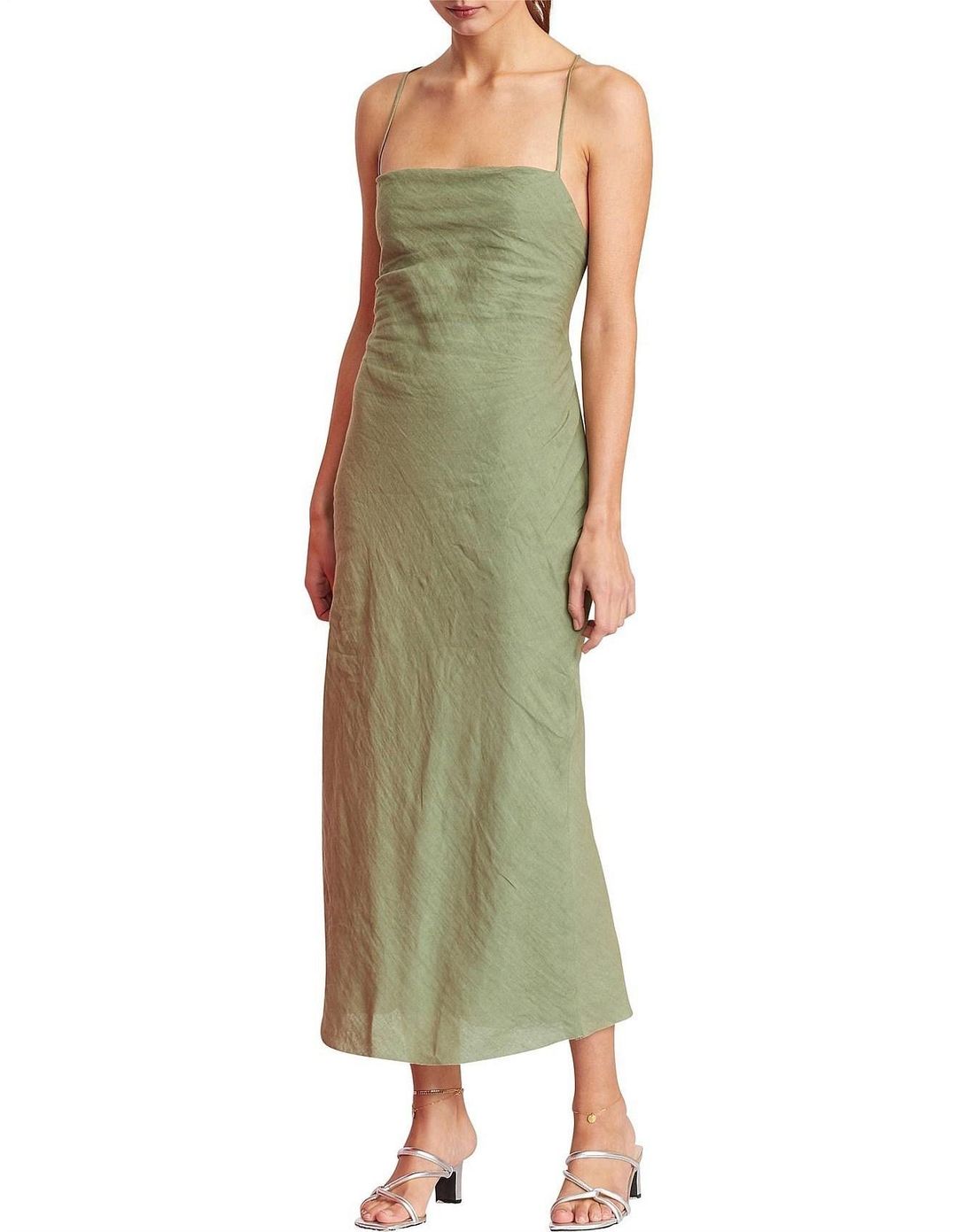 Bec and Bridge The Dreamer Midi Dress in Khaki size 8 for rent on The Volte - main image