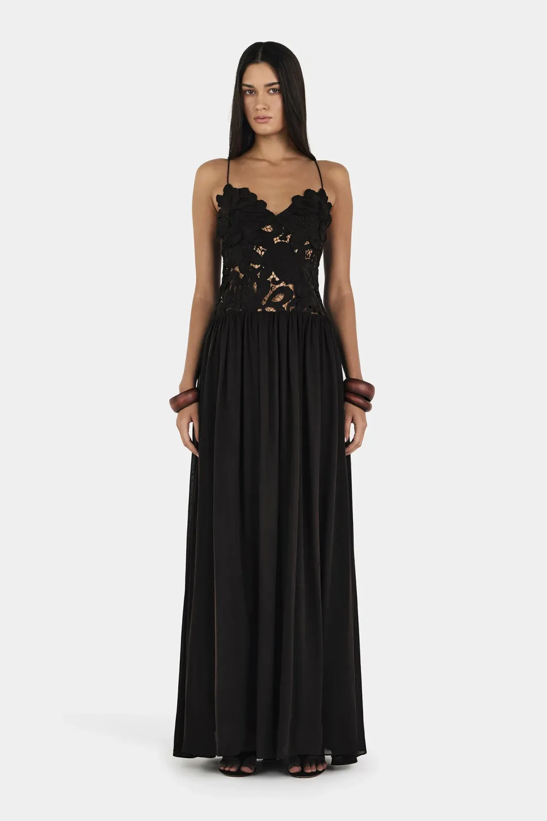 Hansen And Gretel Stephanie Maxi Dress Black Size 6 for rent on The Volte - main image