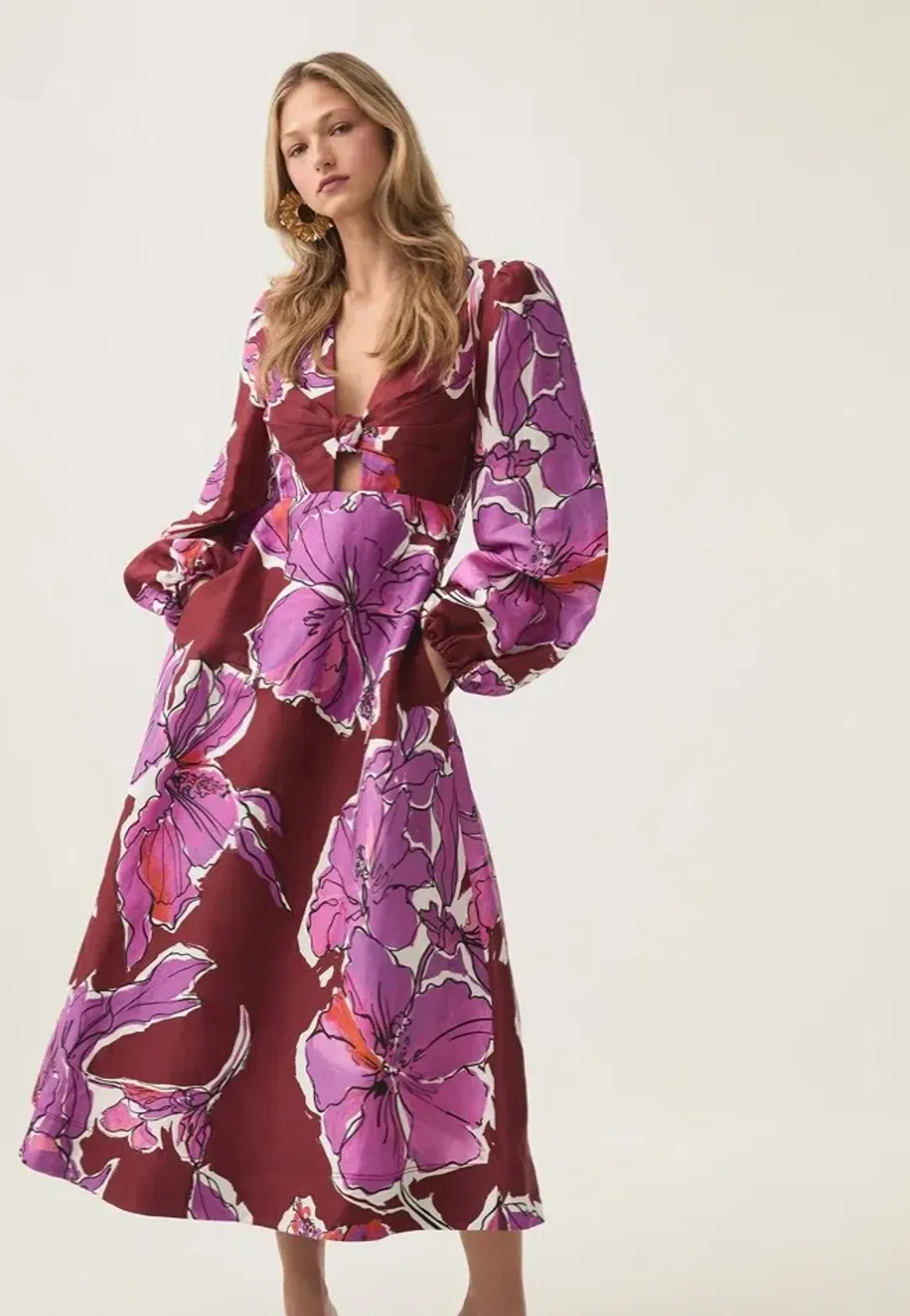 Aje INFLORESCENCE MIDI DRESS Size 8 with pockets  for rent on The Volte - main image